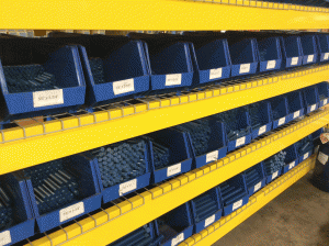 Inventory Racks of PTFE Coated Studs and Nuts